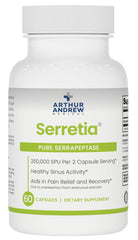 Arthur Andrew Medical Serretia bottle front showing 60 capsules for post-workout support