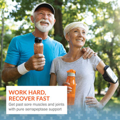 Serretia capsules close-up highlighting serrapeptase potency