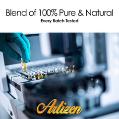 UV-protected glass bottle helps preserve aroma in Artizen garlic oil.