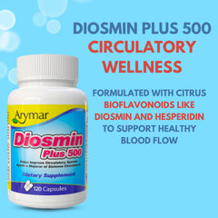 Arymar Diosmin Plus 500 packaging outer box communicates brand quality and reliability.