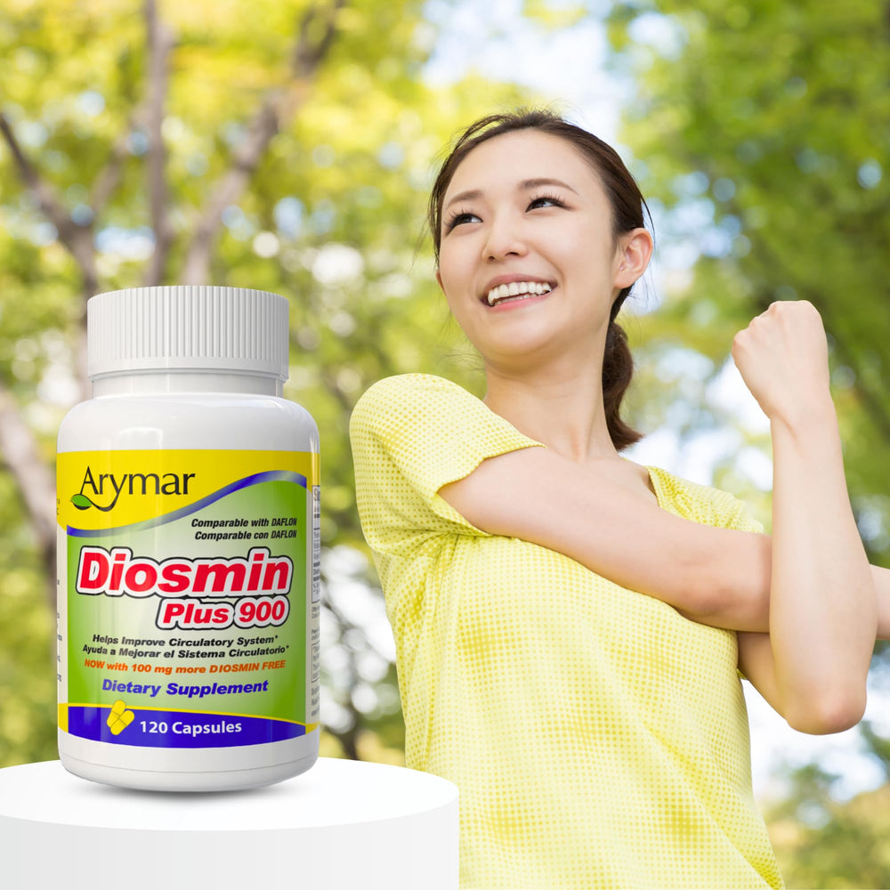 Arymar Diosmin Plus 900 label detail reveals natural ingredients.