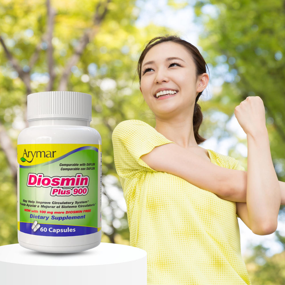 Arymar Diosmin Plus 900 label detail signals quality for vascular support.