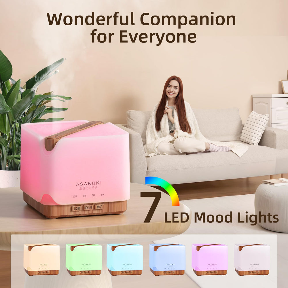 ASAKUKI 700 ml diffuser humidifies air for comfort