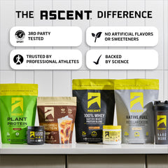 Ascent 40 servings packaging indicating long-term hydration support
