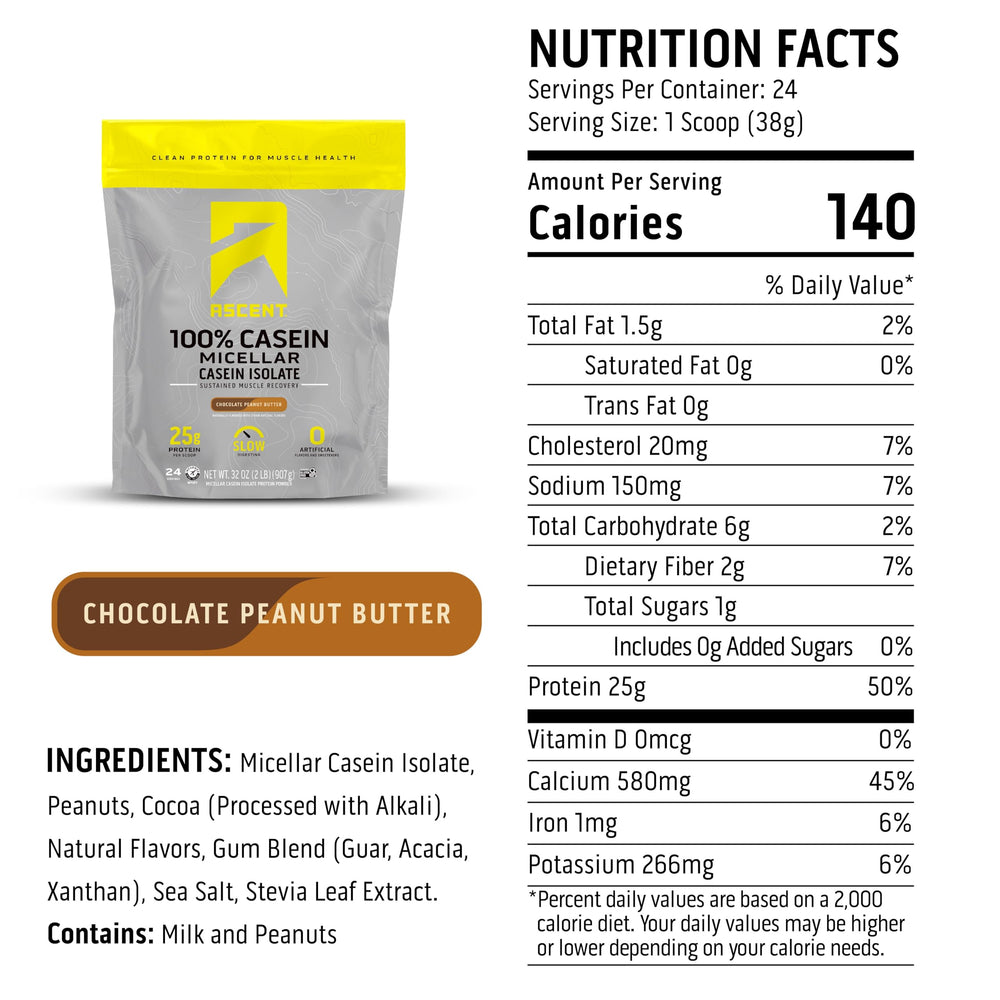 Ascent Casein creamy pudding made with milk for a high-protein treat.