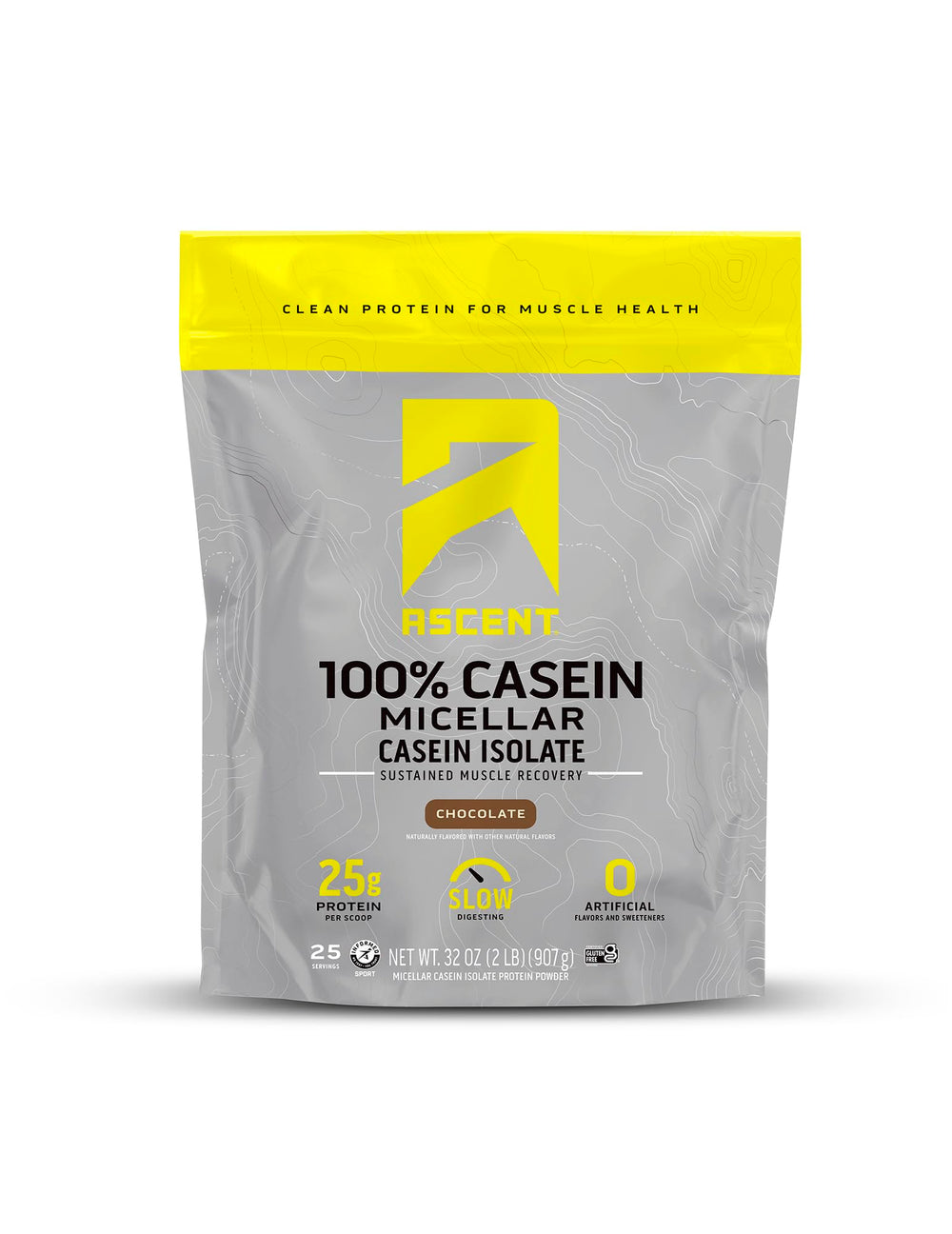 Ascent Casein protein powder bag, a slow-digesting option for overnight recovery