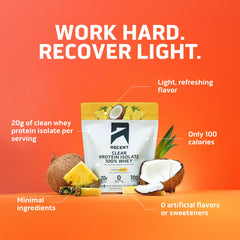 Ascent Clear Whey Pineapple Coconut scoop for easy, quick mixing.