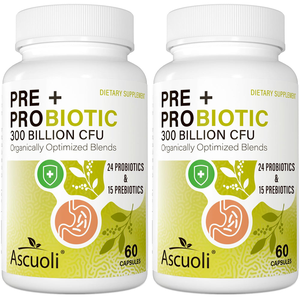 Ascuoli Probiotics 300B CFU bottle for daily gut balance