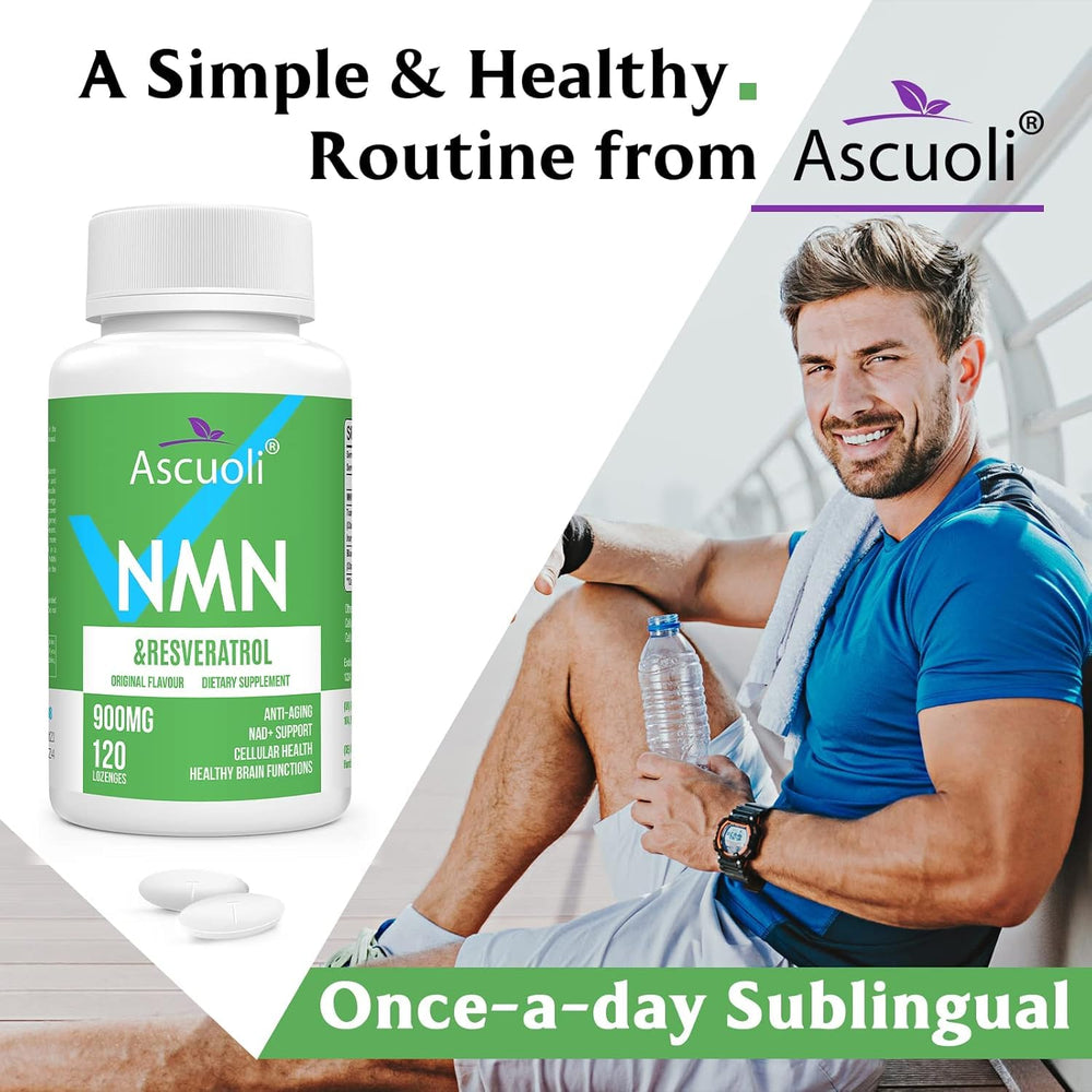 Ascuoli NMN packaging with 120 lozenges count