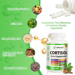 Ashenutri bottle label and side view highlighting ingredients.