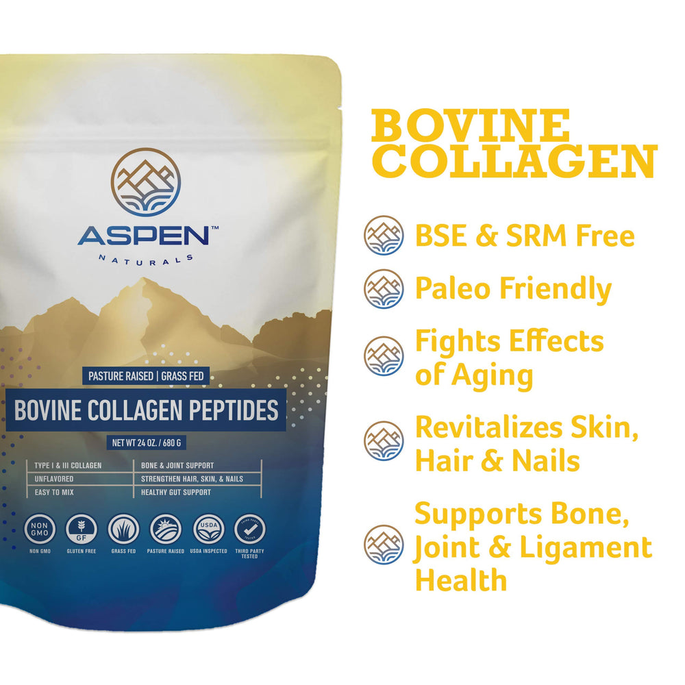 Aspen Naturals collagen powder mixed into smoothie for neutral protein boost