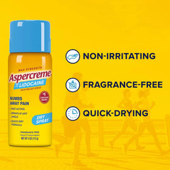 Travel-friendly, compact bottles of Aspercreme Lidocaine Dry Spray fit gym bags.