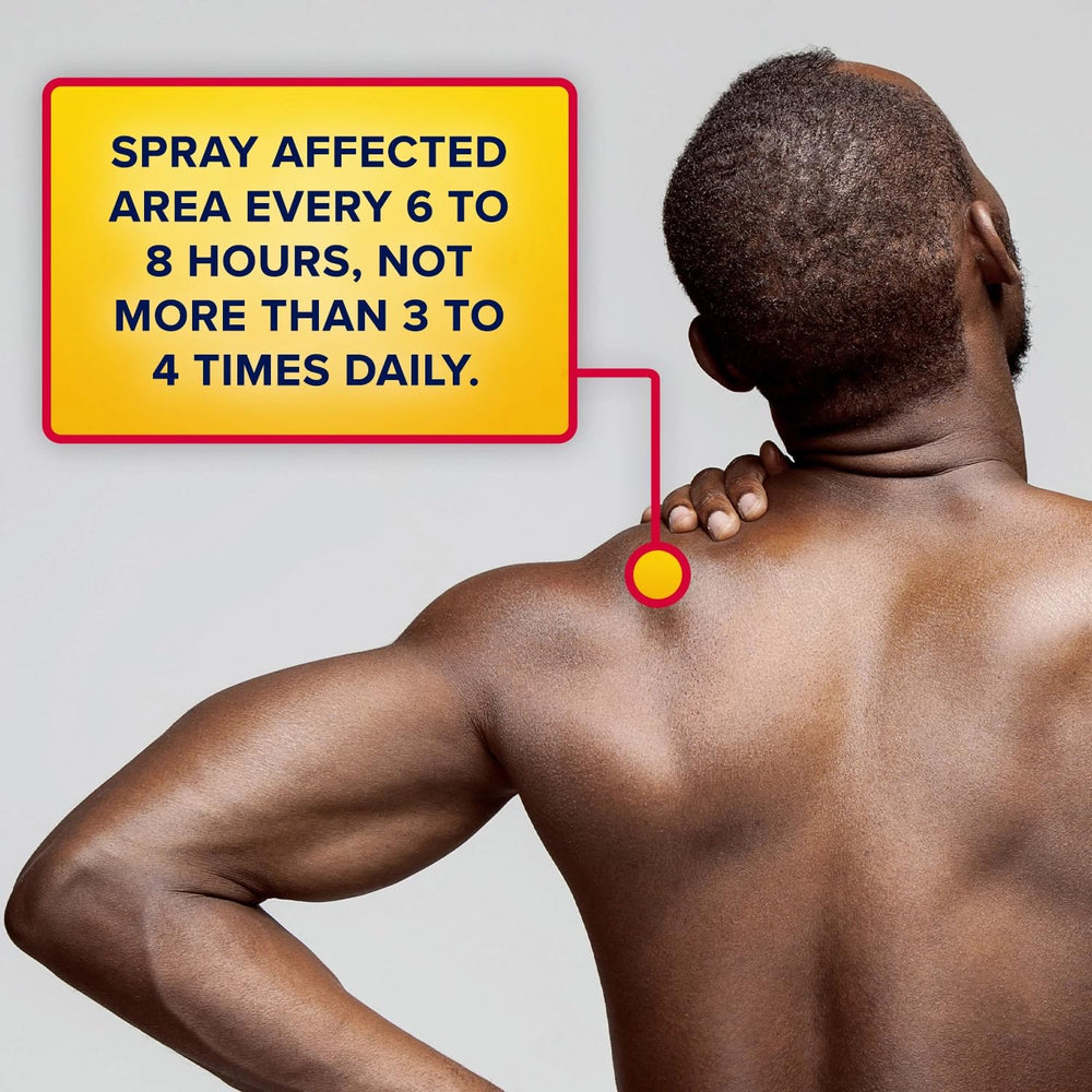 Simple spray application with Aspercreme Lidocaine Dry Spray for on-the-go relief.