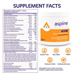 Aspire Nutrition Multi+ dispensing scoop for precise daily servings