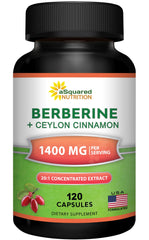 aSquared Nutrition Berberine Cinnamon bottle pour highlighting high potency formulation