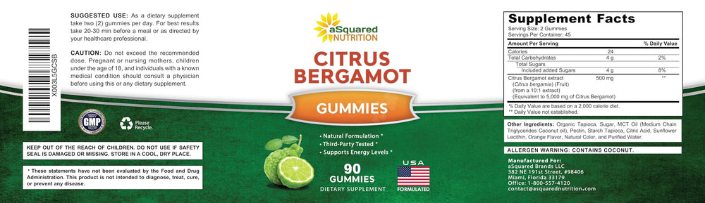Serving size graphic indicating 500 mg per gummy serving