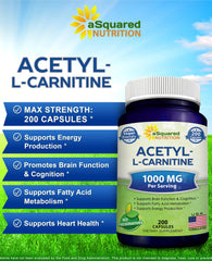 aSquared Nutrition Acetyl L-Carnitine bottle opening for easy access