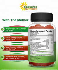 aSquared Nutrition ACV gummies with B6 and B12 for daily energy support.