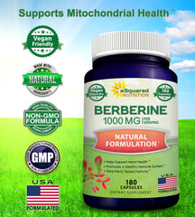 aSquared Nutrition berberine label design highlights GMP quality and vegan formula.