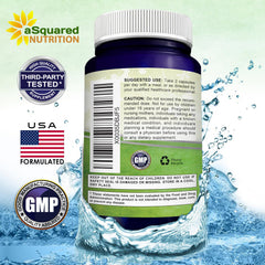 aSquared Nutrition bottle with label detail communicates complete supplement information