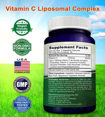 aSquared Nutrition Vitamin C Liposomal Complex being taken daily with water for convenient use