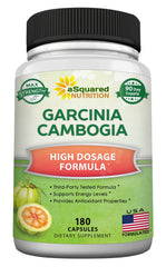 aSquared Nutrition Garcinia Cambogia bottle showing a 90-day supply for daily use.