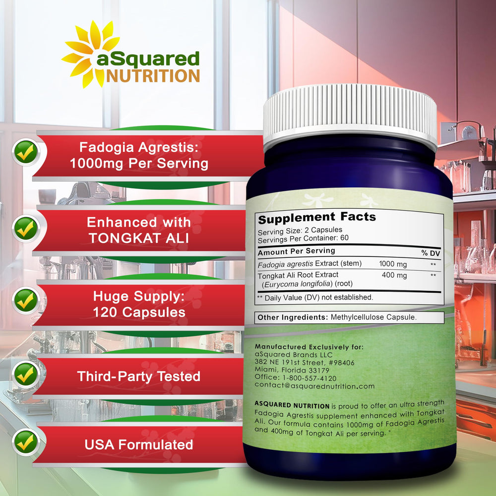 aSquared Nutrition label closeup communicates purity and potency