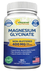 aSquared Nutrition Magnesium Glycinate 400mg bottle for muscle and bone support.