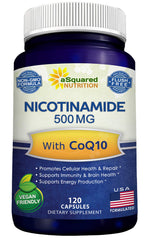 aSquared Nutrition Nicotinamide with CoQ10 bottle shown for daily energy support