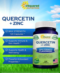 Quercetin-elderberry-zinc capsules close-up highlighting key ingredients
