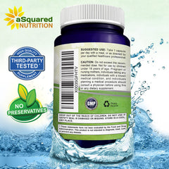 vegan-friendly label on aSquared Nutrition product highlighting preservatives-free