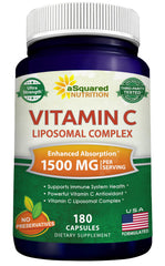 aSquared Nutrition Vitamin C Liposomal Complex bottle showcases liposomal delivery for higher absorption