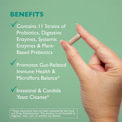 Hands holding Floracor-GI bottle for daily digestive support.