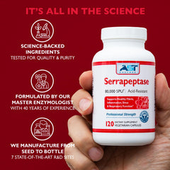AST Enzymes Serrapeptase vegetarian capsules for everyday use