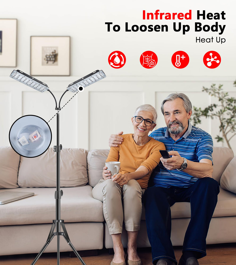 Astarexin dual-headed lamp on a stand offers flexible placement.