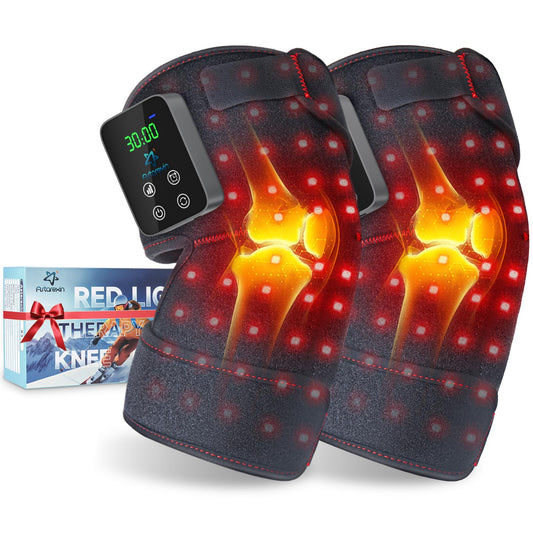 Astarexin red light knee brace setup for wireless therapy sessions at home.