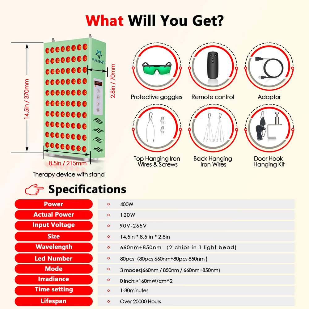 Astarexin red light panel with remote control for simple adjustments