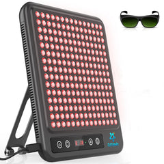 Astarexin red light panel timer display helps control session length.