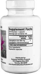 Two-pack display of Supreme Nutrition Astragalus Supreme capsules for convenient use.