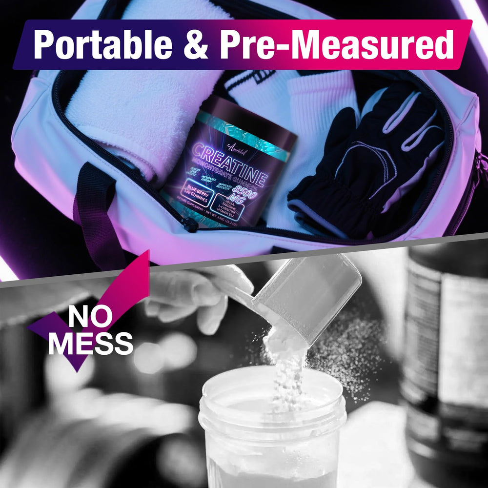 Asumtal Creatine Monohydrate Gummies on a serving plate showing easy daily use.