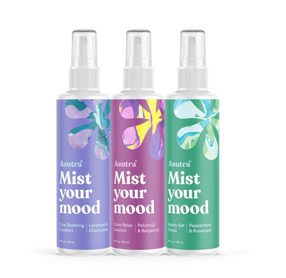 ASUTRA multi-use essential oil spray bottle — versatile for rooms, fabrics, and linens.