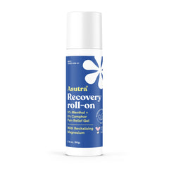 ASUTRA Recovery Roll-On Gel bottle with mess-free applicator for targeted relief.