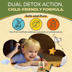 Atherionyxora Zeolite Detox for Kids ingredients label highlighting premium vitamins.