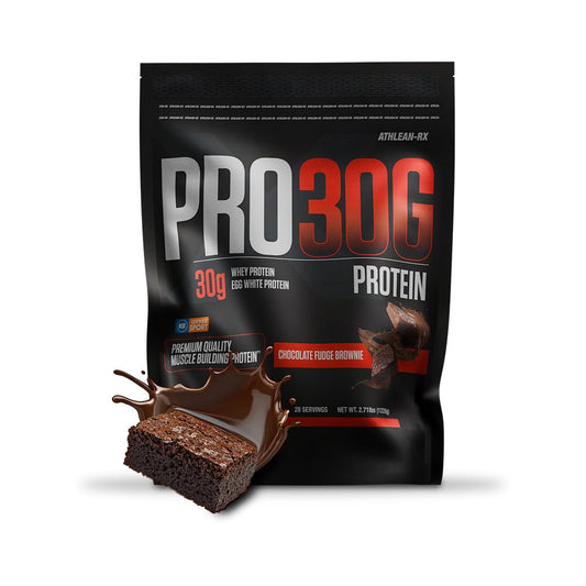 Athlean-RX PRO-30G chocolate fudge brownie tub for post-workout recovery