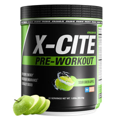 ATHLEAN-RX X-CITE bottle pour provides a pre-workout energy boost for training.