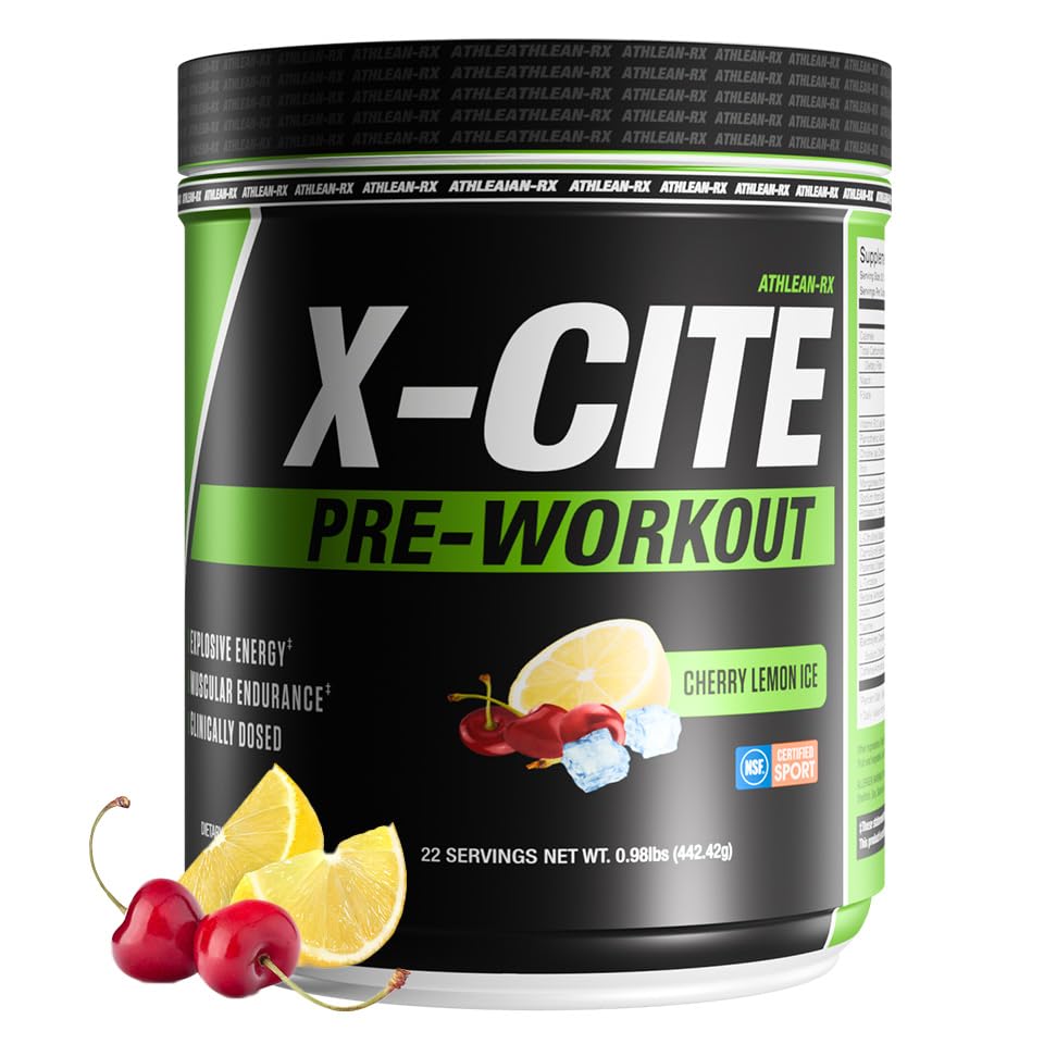 ATHLEAN-RX X-CITE bottle pour boosting energy for intense workouts