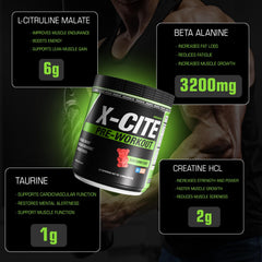 AthLEAN-RX X-CITE mixed in water illustrating flavor-ready hydration.