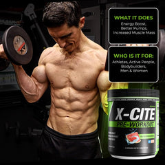 Stirring X-CITE powder for a smooth, flavorful blend before training.