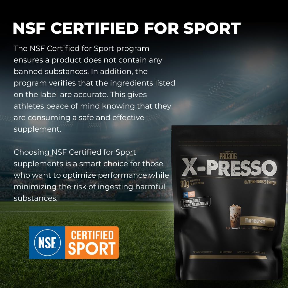 ATHLEAN-RX Xpresso nutrition panel highlights protein and caffeine details for informed choices.