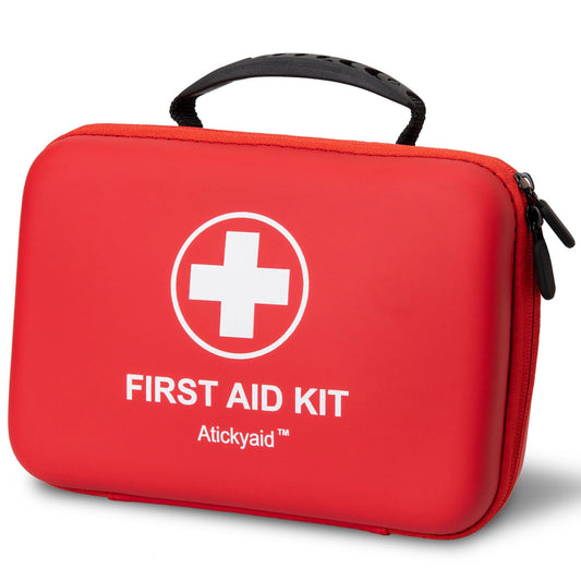 Atickyaid First Aid Kit compact size ready for travel and storage.